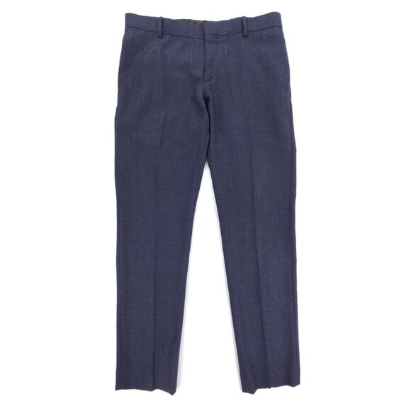 ZARA MAN Wool Trouser Slim Tailored Dress Pant Navy Blue Old Money Quiet Luxury - Picture 1 of 9